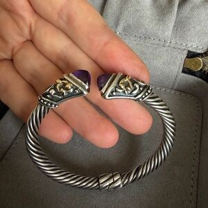 Samuel Benham BJC Amethyst&Peridot 14k Gold, 925 Silver Bracelet 7”